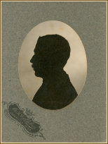 Silhouette portrait of Barney Enright as a young man