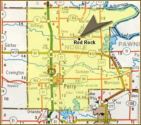 Noble County Map showing Red Rock